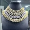 USA 20Mm Gold Plated Hip Hop Men Link Vvs Moissanite Jewelry Iced Out Miami Cuban Chain Necklace