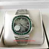 GR Factory Mens Watch Super Quality Classic 40.5mm 5711/113p Green Embed Gem Diamond Watches 904L Steel Cal.324Sc Movement Mechanical Automatic Men's WristWatches