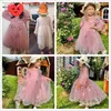 Robes de fille élégante fleur filles robe de fête de mariage robe de princesse décontracté enfants vêtements dentelle manches longues robe pour 3-8 ans enfants vestidosl2402