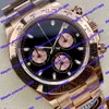 Topququality BT Factory Watch 4130 Automatyczne maszyny 116505 116508 Zegarek 40 mm czarna tarcza 904L Pasek ze stali nierdzewnej Sapphire Glow Watch Wriserwatch