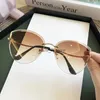 Sunglasses High Quality womens Oval Cat Eye Sunglasses Lady Metal Rimless shades Luxury Sunglasses Female Driving Glasses zonnebril dames H24223