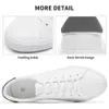 Fracora White Tennis Low Cut Fashion Sports Pu Leather Casual Chores Mens