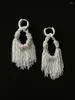 Stud Earrings Brass Chunky Tassel Drop Women Jewelry Punk Party T Show Gown Runway Korean Japan INS