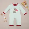 Clothing Sets Valentine's Day Baby Cotton Clothes Long Sleeve Bluey Set Round Neck Puppy Embroidery Boy Suit Romper Ruffle Jumpsuit