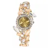 손목 시계 여성의 팔찌 시계 장신구 쿼츠 시계 신부 들러리 웨딩 데이트 쇼핑을위한 모조 다이아몬드 밴드.