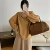 Jaquetas femininas 2024 gola marinha blusa mulheres com início de outono malhas preguiçoso solto lado fenda design manga longa sistema coreano