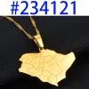 Saudi Arabia Map With Cities Name 14k Yellow Gold Pendant Necklaces Charm Saudi Jewelry for Gold/Silver Color