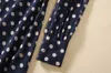 2024 Spring Summer Polka Dot Print Women's Dress Stand Collar Ruffer Long-Sleeve Woman's Casual Long Dresses AS017