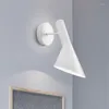 Wall Lamp Moder 360 Shaking Head E27 Creative Bedroom Lighting Black And White Gloss Bedside Study Reading Light