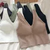 Camisoles & Tanks Summer Women Tube Camisole One-piece Sexy Shoulder Underwear Top In Bra Vest Built Cotton V-neck Off Sports Sleeveless