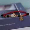 Charm Armbänder 2024 Lucky Zodiac Jade Armband Einfaches rotes schwarzes Seil gewebt für Frauen Liebhaber Freunde Geburtstag Schmuck Geschenk