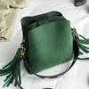 2021 New Fashion Scrub Women Bucket Bag Vintage Tassel Messenger Bag High Quality Retro Shoulder Simple Crossbody Tote g242j