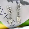 Kolczyki na stadninie Luksusowy wysoki górna część importowanego węglowego diamentu zielona kroja modna elegancka elegancka 925 srebrna biżuteria ślubna
