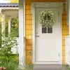 Couronnes de fleurs décoratives H55A, couronne de printemps pour porte d'entrée, couronne d'été, marguerites jaunes et vertes