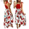 Urban Sexy Dresses Summer Womens 2022 new irregular strapless halter sleeveless long dress Sling Patchwork Print Irregular Tube Top Dress 240223