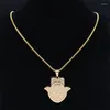 Pendentif Colliers Main de Fatima Juif Grenade Collier Hébreu Pour Femmes Hommes En Acier Inoxydable Poisson Hamsa Bijoux Corrente Masculina