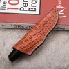 Promotion A2253 Couteau à lame fixe Damas VG10 Damascus Steel Drop Point Blade Manche en ébène Pêche en plein air Camping EDC Couteaux de poche avec gaine en cuir