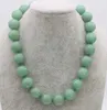 Pingentes atacado colar de jade verde redondo 16/18/20mm 17 polegadas FPPJ Nature Beads