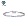 Sier Hip Hop Fijne Sieraden Ronde Briljant Geslepen Moissanite Diamant 3Mm 4Mm 5Mm Tennis Chain Armband voor Mannen En Vrouwen