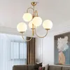 Kroonluchters Moderne LED Wit Glazen Bal Thuis Indoor Decor Hangende Hanger Verlichtingsarmatuur Loft Woonkamer Keuken Lamp