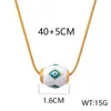 Pendentif Colliers Sinleery en acier inoxydable bleu émail oeil défilement boule collier pour femmes chaîne de cou de mode bijoux de mode DL065