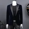 Trajes para hombres 2024 Tallas grandes Moda Negocios Europa y América Gran Bretaña Terciopelo Delgado Ocio Caballero Boda Hombre Blazer