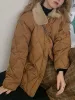 パーカス冬の女性のデミスシーズンジャケットキルティングルースウォームの毛皮のカールラーファッションダウンコートカジュアルソフトボンバージャケットルーズカーディガン