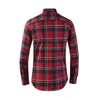 Chemises décontractées pour hommes Bijoux de luxe de haute qualité à manches longues Flanelle Plaid Impression Coton