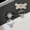 Diamentowe kolczyki klasyczne projektantki kolczyki marka litera stadnina stylowa mężczyźni kobiety bębenki biżuteria perłowe prezenty 925 srebrne akcesoria ze stali nierdzewnej