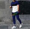 Fatos masculinos 2 peça conjunto outfits treino pontilhado graffiti 3d impresso t camisa calças compridas casual terno jogger roupas esportivas roupas de rua