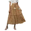 Röcke Mode Frauen Casual Blumendruck Hohe Taille Mittellanges Kleid für die Brautmutter mit Shorts und Taschen
