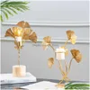 Decorative Objects Figurines Nordic Creative Modern Plant Ornament Bedroom Home Decoration Accessories For Living Room Gold Iron S Dhsme