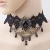 Choker Gothic Halskette Damen Vintage Schwarzer Spitzenhalsreif Für Punk Party Vampir Halloween Vielseitiger Kostümschmuck