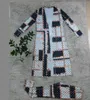 Vestido casual outono/inverno designer feminino nova moda impressão grande balanço vestido calças + longo robe conjunto j2900