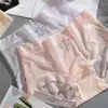 Bragas para mujer, 1 unidad, calzoncillos sin costuras de seda de hielo para mujer, ropa interior sexi de cintura media, calzoncillos de secado rápido, translúcidos ultrafinos