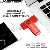 Drives Jaster High Speed ​​USB Flash Drive OTG Pen Drive 64 GB 32 GB USB Stick 16 GB Rotatable Pen Drive för Android Micro/PC Business Gift