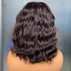 Grade 12A Peruvian Indian Brazilian Natural Black Natural Wave Regular Bang Short Wig 10 Inch 100% Raw Virgin Remy Human Hair