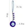 Porte-clés turc mauvais oeil bleu pendentif style européen américain simple tissage perle de verre décoration de voiture anti-perte porte-clés cadeau souvenir