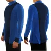 Stage Wear Male Latin Dance Tops Elastic Long Sleeve Performance High Collar Adult Ballroom Tango Competition Costume VDB621