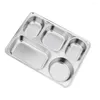 Plattor Tray Easy Clean 5 fack Snack Camping Kids Stapble Servering Divided Stainless Steel Diet Control för middag