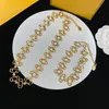 Gold Chain Bracelet Letter Necklace Designer Lover Necklace Bracelet For Woman Wedding Gift