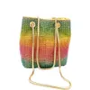 Totes Mode Sac Fourre-tout Boutique De Fgg Rainbow Femmes Mini Chaîne Épaule Sacs À Main Et Sacs À Main Cristal Embrayage Soirée S Strass P297S