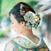 バンダナス夏ユカタヘアアクセサリー女性のためのフラワー日本のクリップアイアンチャーム