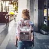Grande capacidade unissex mochila saco transparente mochila estudante claro viagem feminino transparente229d
