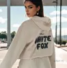 Designer Women White Fox Hoodie Tracksuit Set Two 2 Piece Clothing Clothing Sporty Long Sleeped Pullover Hooded Spring Autumn Winter Gift Tide