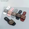 2023 luxury Embroidered Fabric Black Beige Multicolor Embroidery Mules Womens Home Flip Flops Sandals Summer Leather Flat Rubber Sole 240223