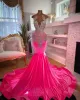 Pink Hot Diamond Dresses for Black Girls 2024 VEET Beads Party Birth Dress Vestidos de Gala 0223