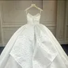 Luxe brillant Satin princesse robe de bal robes de mariée perle perlée hors de l'épaule blanc ivoire robe de mariée