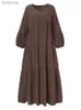 الثياب الحضرية المثيرة Zanzea فستان الكشكش فستان المرأة الربيع sundress disphrup shupy maxi vestidos femalem