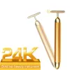 Dispositivi 1 pezzo di oro 24k sottile bastone per il viso rullo dimagrante bastone per massaggio viso cura della bellezza strumento vibrante a forma di T